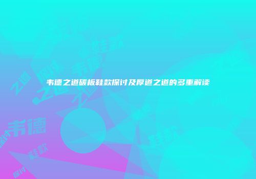 韦德之道碳板鞋款探讨及厚道之道的多重解读