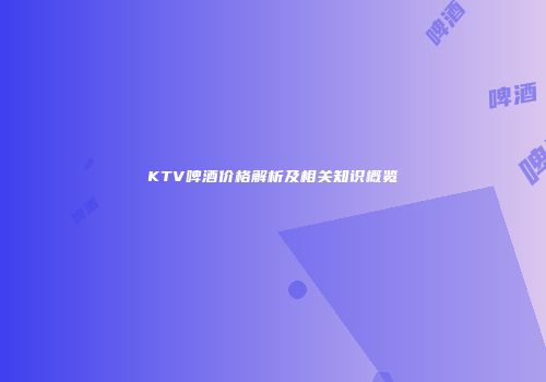 KTV啤酒价格解析及相关知识概览