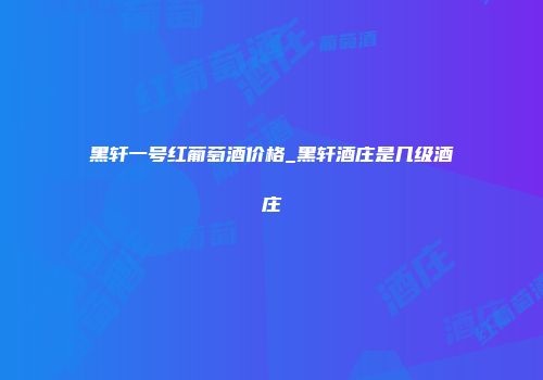 黑轩一号红葡萄酒价格_黑轩酒庄是几级酒庄