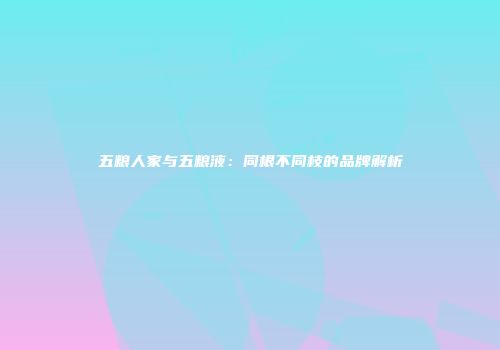 五粮人家与五粮液：同根不同枝的品牌解析