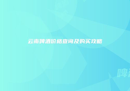 云南啤酒价格查询及购买攻略