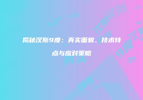 揭秘汉斯9度：真实面貌、技术特点与应对策略