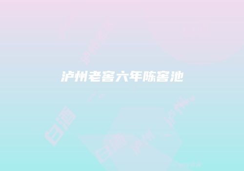 泸州老窖六年陈窖池