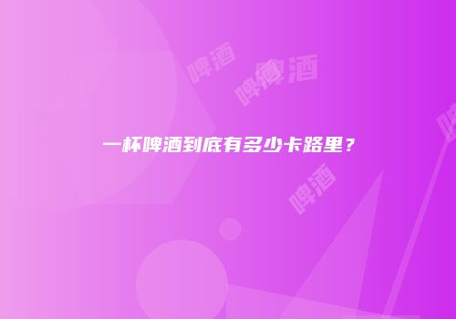 一杯啤酒到底有多少卡路里？
