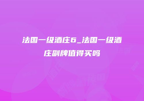 法国一级酒庄6_法国一级酒庄副牌值得买吗