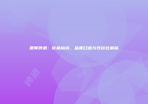 黑师啤酒：价格构成、品质口感与性价比解析