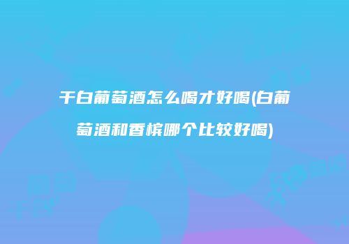 干白葡萄酒怎么喝才好喝(白葡萄酒和香槟哪个比较好喝)