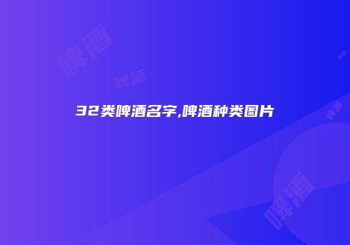32类啤酒名字,啤酒种类图片