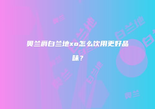 奥兰爵白兰地xo怎么饮用更好品味？