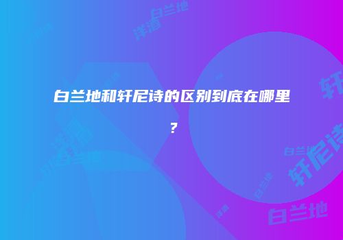 白兰地和轩尼诗的区别到底在哪里？
