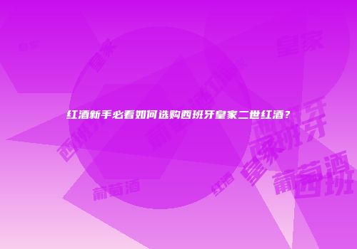 红酒新手必看如何选购西班牙皇家二世红酒？