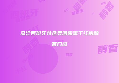 品尝西班牙特色美酒露熏干红的醇香口感