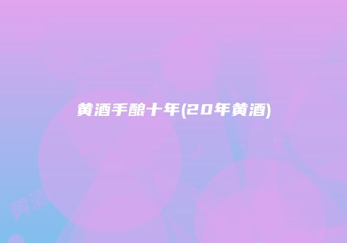 黄酒手酿十年(20年黄酒)
