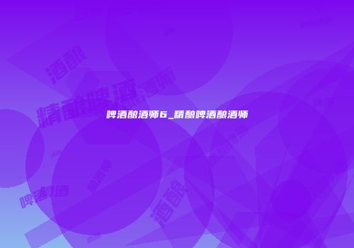 啤酒酿酒师6_精酿啤酒酿酒师