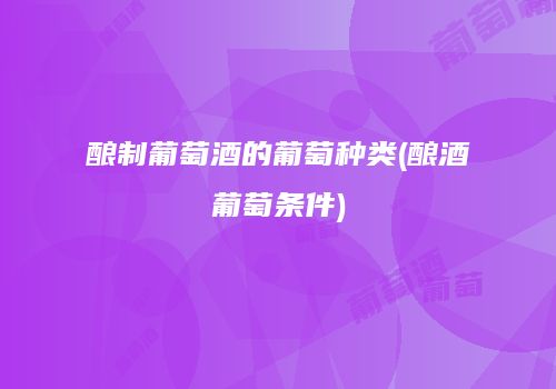 酿制葡萄酒的葡萄种类(酿酒葡萄条件)