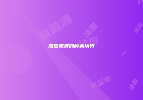 法国微醺的醇美境界