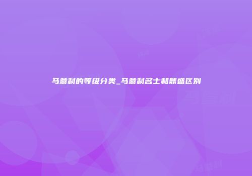 马爹利的等级分类_马爹利名士和鼎盛区别