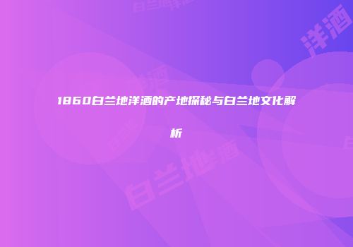 1860白兰地洋酒的产地探秘与白兰地文化解析