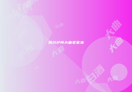 四川泸州大曲老窖池