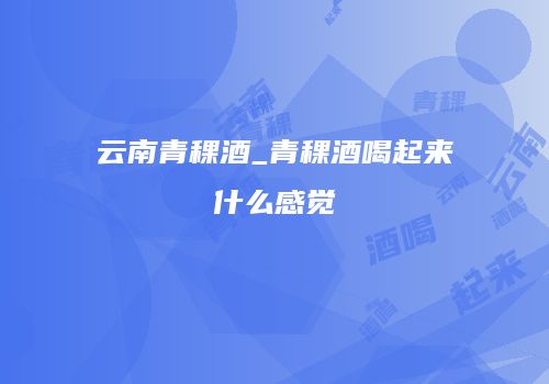 云南青稞酒_青稞酒喝起来什么感觉