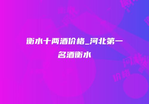衡水十两酒价格_河北第一名酒衡水