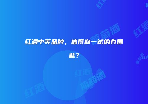 红酒中等品牌，值得你一试的有哪些？