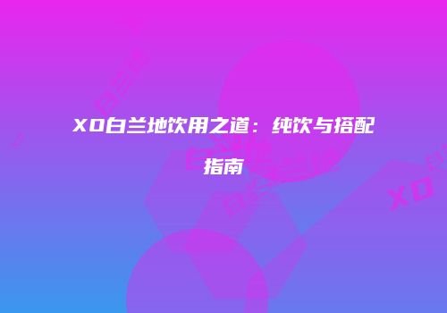 XO白兰地饮用之道：纯饮与搭配指南