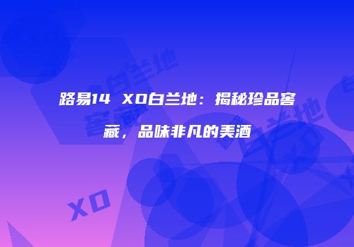 路易14 XO白兰地：揭秘珍品窖藏，品味非凡的美酒