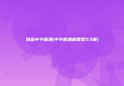 珍品中华藏酒(中华藏酒藏香型53度)