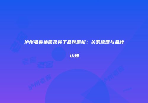 泸州老窖集团及其子品牌解析：关系梳理与品牌认知