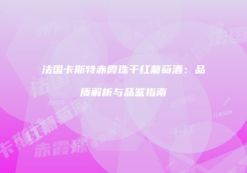 法国卡斯特赤霞珠干红葡萄酒：品质解析与品鉴指南