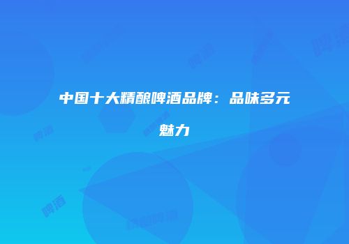 中国十大精酿啤酒品牌：品味多元魅力