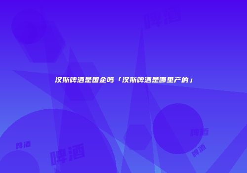汉斯啤酒是国企吗「汉斯啤酒是哪里产的」