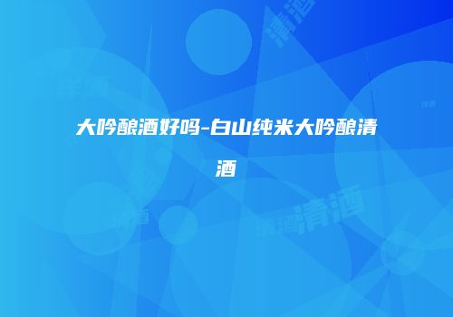 大吟酿酒好吗-白山纯米大吟酿清酒