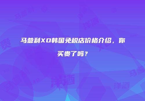 马爹利XO韩国免税店价格介绍，你买贵了吗？