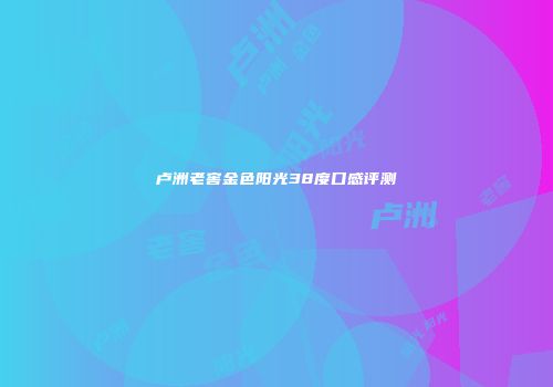 卢洲老窖金色阳光38度口感评测