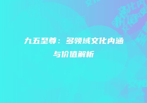 九五至尊：多领域文化内涵与价值解析