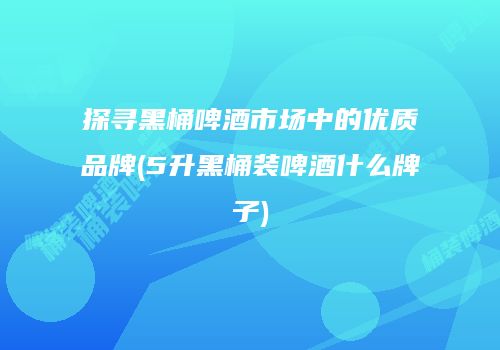 探寻黑桶啤酒市场中的优质品牌(5升黑桶装啤酒什么牌子)