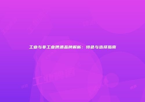工业与非工业啤酒品牌解析：特色与选择指南