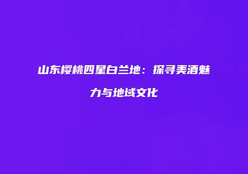 山东樱桃四星白兰地：探寻美酒魅力与地域文化
