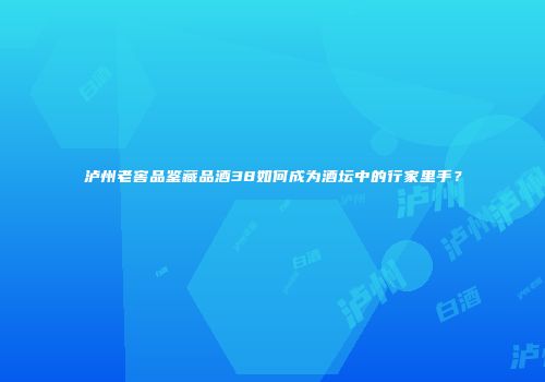 泸州老窖品鉴藏品酒38如何成为酒坛中的行家里手？