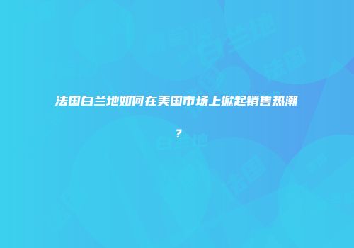 法国白兰地如何在美国市场上掀起销售热潮？