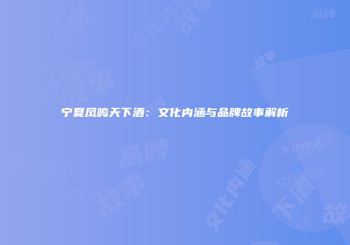 宁夏凤鸣天下酒：文化内涵与品牌故事解析
