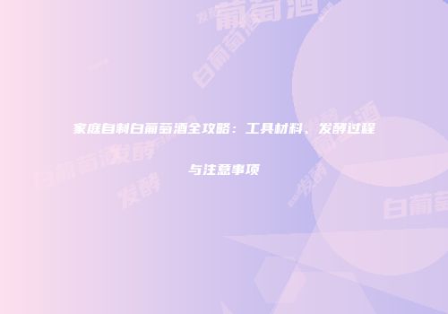 家庭自制白葡萄酒全攻略：工具材料、发酵过程与注意事项