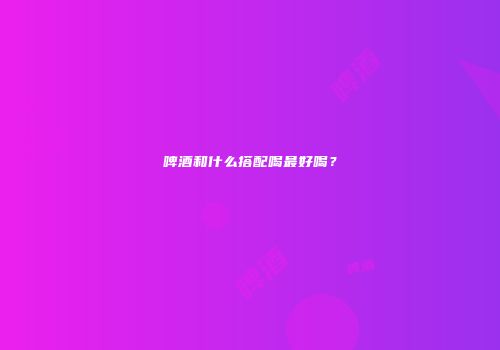 啤酒和什么搭配喝最好喝？
