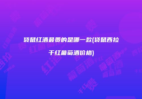 袋鼠红酒最贵的是哪一款(袋鼠西拉干红葡萄酒价格)