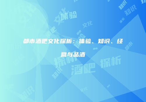 都市酒吧文化探析：体验、知识、经营与品酒