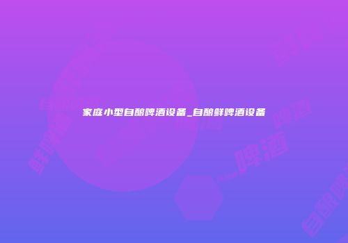 家庭小型自酿啤酒设备_自酿鲜啤酒设备