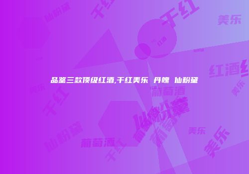 品鉴三款顶级红酒,干红美乐 丹魄 仙粉黛