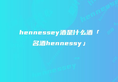 hennessey酒是什么酒「名酒hennessy」